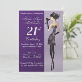 21歳の誕生日パーティー - パープル 招待状 (スタンド正面)