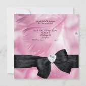 21歳の誕生日パーティー ピンク ブラック ホワイト 招待状 (裏面)