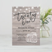 21歳の誕生日パーティー メイソンジャー イルミネーション 木 招待状 (スタンド正面)