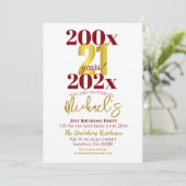 21歳の誕生日パーティー モダン 招待状 (スタンド正面)