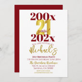 21歳の誕生日パーティー モダン 招待状 (正面/裏面)