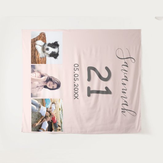 21歳の誕生日パーティー　写真集　名前 タペストリー (正面(横))