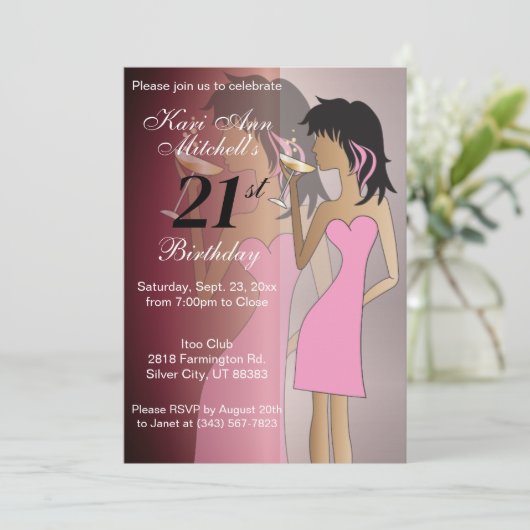 21歳の誕生日パーティー 招待状 (スタンド正面)