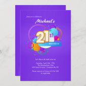 21歳の誕生日パーティー 招待状 (正面/裏面)