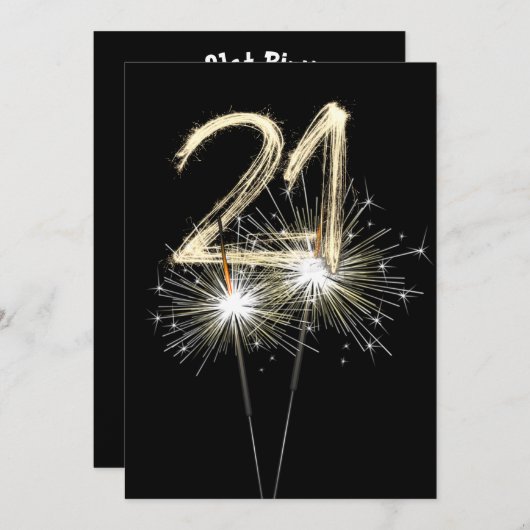 21歳の誕生日パーティー 招待状 (正面/裏面)