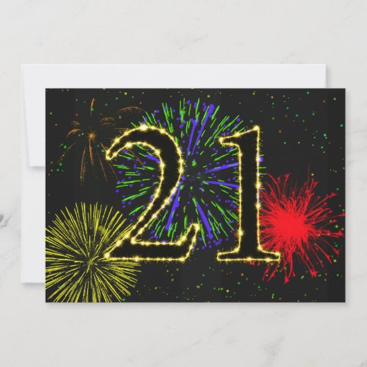 21歳の誕生日パーティー 招待状 (正面)