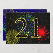 21歳の誕生日パーティー 招待状 (正面/裏面)