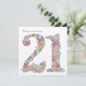 21歳の誕生日パーティー 春の花びらの特別な招待状 招待状 (スタンド正面)