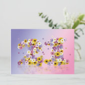 21歳の誕生日パーティー、花の文字 招待状 (スタンド正面)