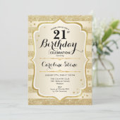 21歳の誕生日パーティー-金ゴールド招待状 招待状 (スタンド正面)