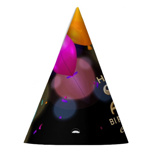 21歳の誕生日パーティーBlackと金ゴールドパーティーHat パーティーハット (左)