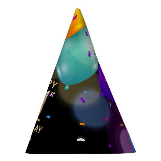 21歳の誕生日パーティーBlackと金ゴールドパーティーHat パーティーハット (右)