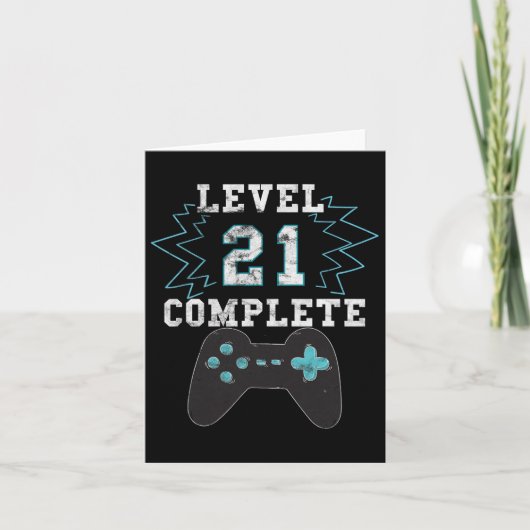 21歳の誕生日ビデオゲームのユーモアTシャツ 楽しいゲーマーのギフト カード (正面)