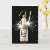 21歳の誕生日ビールとスパーカーをブラックで飲む カード (黄色い花)