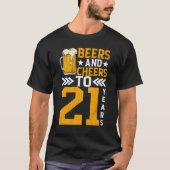 21歳の誕生日ビールと応援から21年のマグカップ Tシャツ (正面)