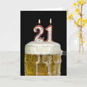 21歳の誕生日ビール カード (黄色い花)