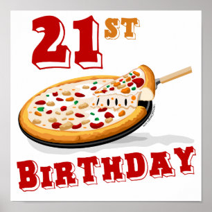 21歳の誕生日ピザパーティー ポスター