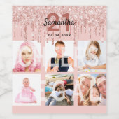 21歳の誕生日ピンクの写真の合法ドリンク ワインラベル (シングルラベル)