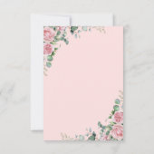 21歳の誕生日ピンクグリーンフローラ モダン 招待状 (裏面)