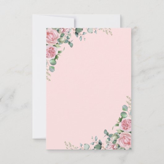 21歳の誕生日ピンクグリーンフローラ モダン 招待状 (裏面)