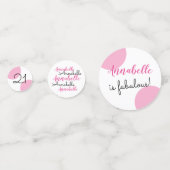 21歳の誕生日ピンクパーソナライズされたをテーマにした コンフェッティ (裏面)