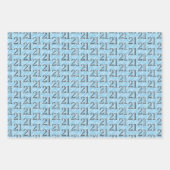 21歳の誕生日ピンクブルーイエロー ラッピングペーパーシート (正面)