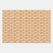 21歳の誕生日ピンクブルーイエロー ラッピングペーパーシート (正面3)