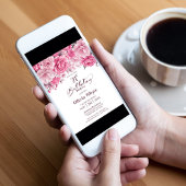 21歳の誕生日ピンクローズフローラパーティー 招待状