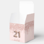 21歳の誕生日ピンクローズ金ゴールド感謝していグリッターyou フェイバーボックス (オープン)
