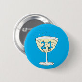 21歳の誕生日ピンバッジ21歳お祝い 缶バッジ (正面&裏面)