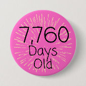 21歳の誕生日ピンバッジ21歳21歳 缶バッジ (正面)