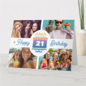 21歳の誕生日フォトカード カード (正面)