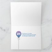 21歳の誕生日フォトカード カード (内部)