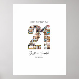 21歳の誕生日フォトコラージュのゲスト署名委員会 ポスター