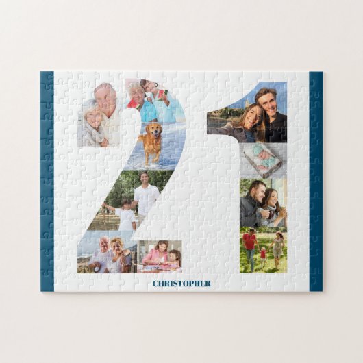 21歳の誕生日フォトコラージュ第21回記念 ジグソーパズル (横)