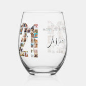21歳の誕生日フォトコラージュ ステムなしワイングラス (正面)