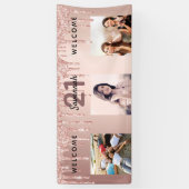 21歳の誕生日フォトバラ金ゴールドグリッタースパークル 横断幕 (縦)