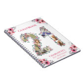 21歳の誕生日フォトピンクフラワーホワイトゲストブック ノートブック (右側)