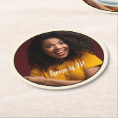 21歳の誕生日フォトフレームコースター ラウンドペーパーコースター (アングル)