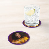 21歳の誕生日フォトフレームコースター ラウンドペーパーコースター (インサイチュ)