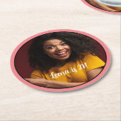 21歳の誕生日フォトフレームコースター ラウンドペーパーコースター (アングル)