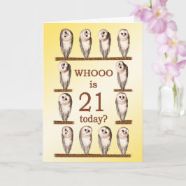21歳の誕生日フクロウ カード
