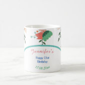 21歳の誕生日フローラカラフルシンプル コーヒーマグカップ (中央)