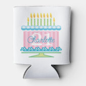 21歳の誕生日フローラケーキプレゼント名前をカスタムする 缶クーラー (正面)