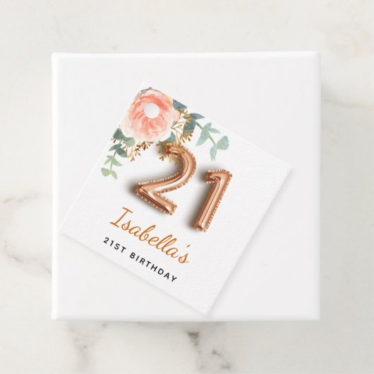 21歳の誕生日フローラバラ金ゴールドユーカリプトゥスモノグラム フェイバータグ (インサイチュ)