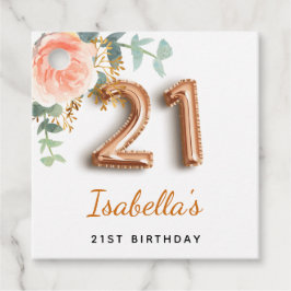 21歳の誕生日フローラバラ金ゴールドユーカリプトゥスモノグラム フェイバータグ