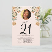 21歳の誕生日フローラ写真パーティー 招待状 (スタンド正面)