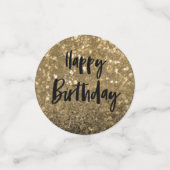 21歳の誕生日ブラックと金ゴールドグリッター コンフェッティ (スモール正面)