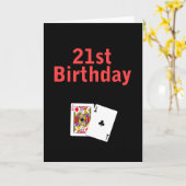 21歳の誕生日ブラックジャック・カード カード (黄色い花)