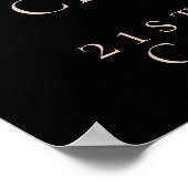 21歳の誕生日ブラックバラ金ゴールドフォトスター歓迎 ポスター (角)